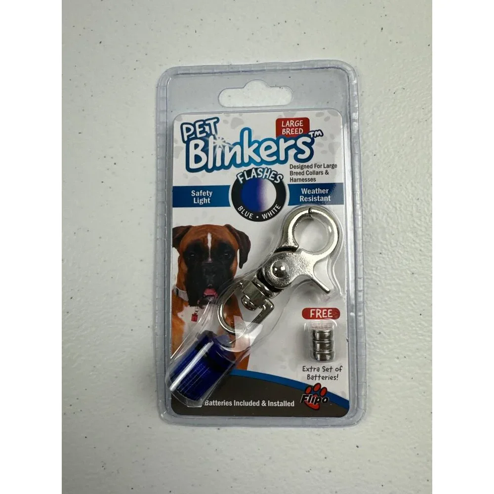 Pet Blinkers LED Safety Light With Clasp & 6 AG3 Batteries For Large Breed Dogs